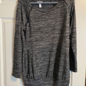 Gray Long Sleeve Maternity/Nursing Top